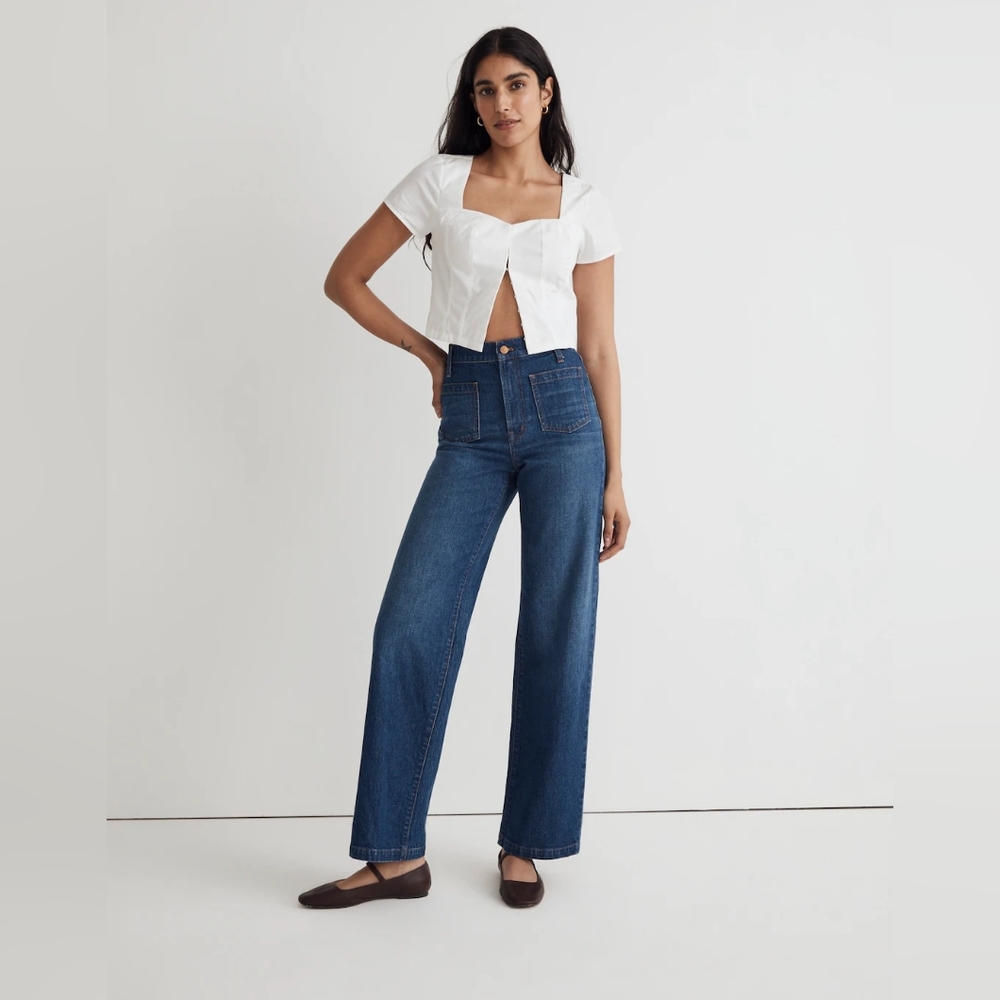 Madewell The Petite Perfect Vintage Wide-Leg Jean: Patch Pocket Edition